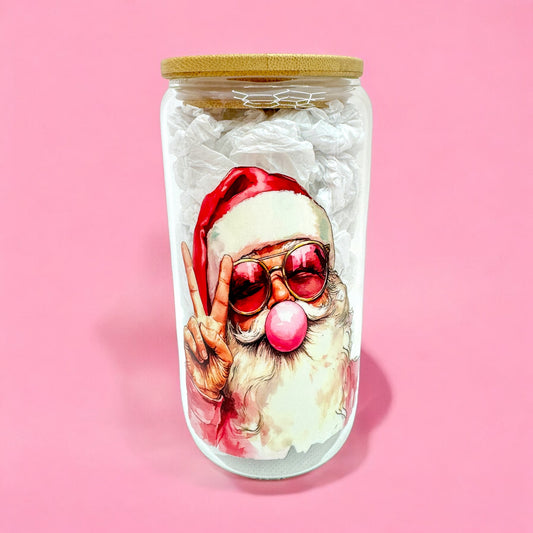 🎅 Cool Santa 16oz Glass Cup