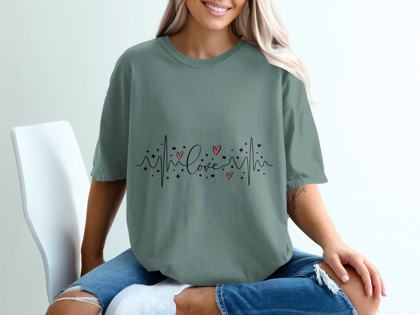 Heartbeat of Love T-shirt 100% Organic Cotton