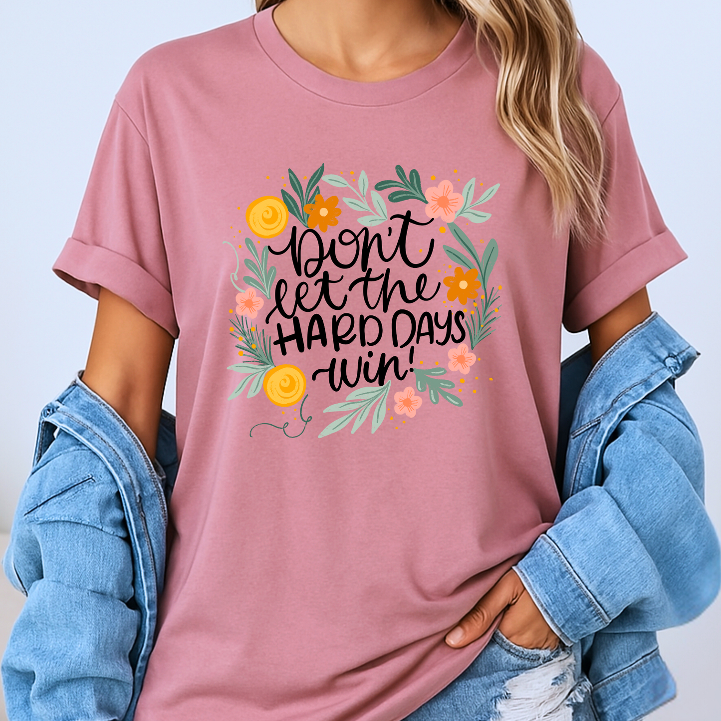 🌼✨ Don’t Let the Hard Days Win 💛🌿
100% Organic Cotton T-Shirt