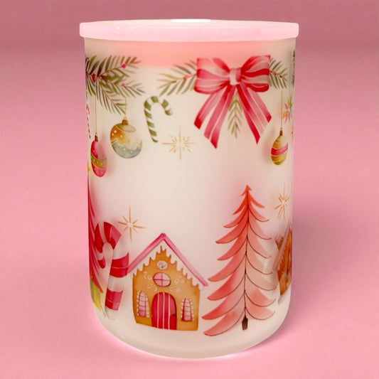 💖Pink Wonderland Christmas 16oz Frosted Mug 🎄🍬