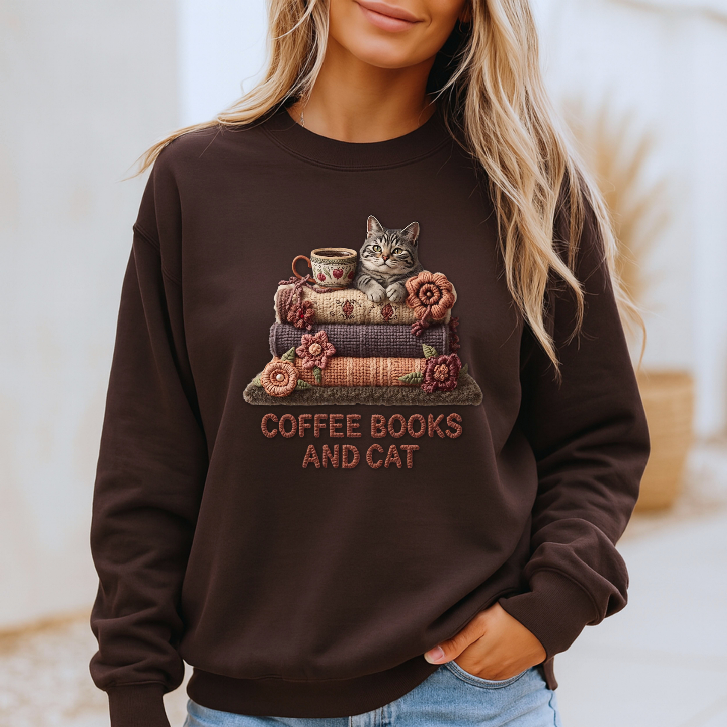 🧶✨ Coffee, Books & Cat Cozy ☕📚🐱
Organic Cotton Sweatshirt
