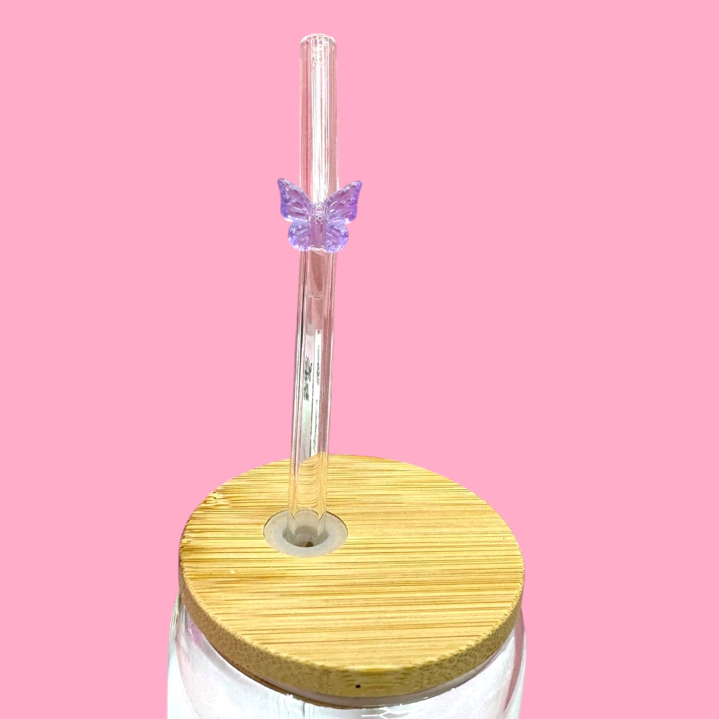 💜Purple Butterfly Bliss Glass Straw 🦋✨