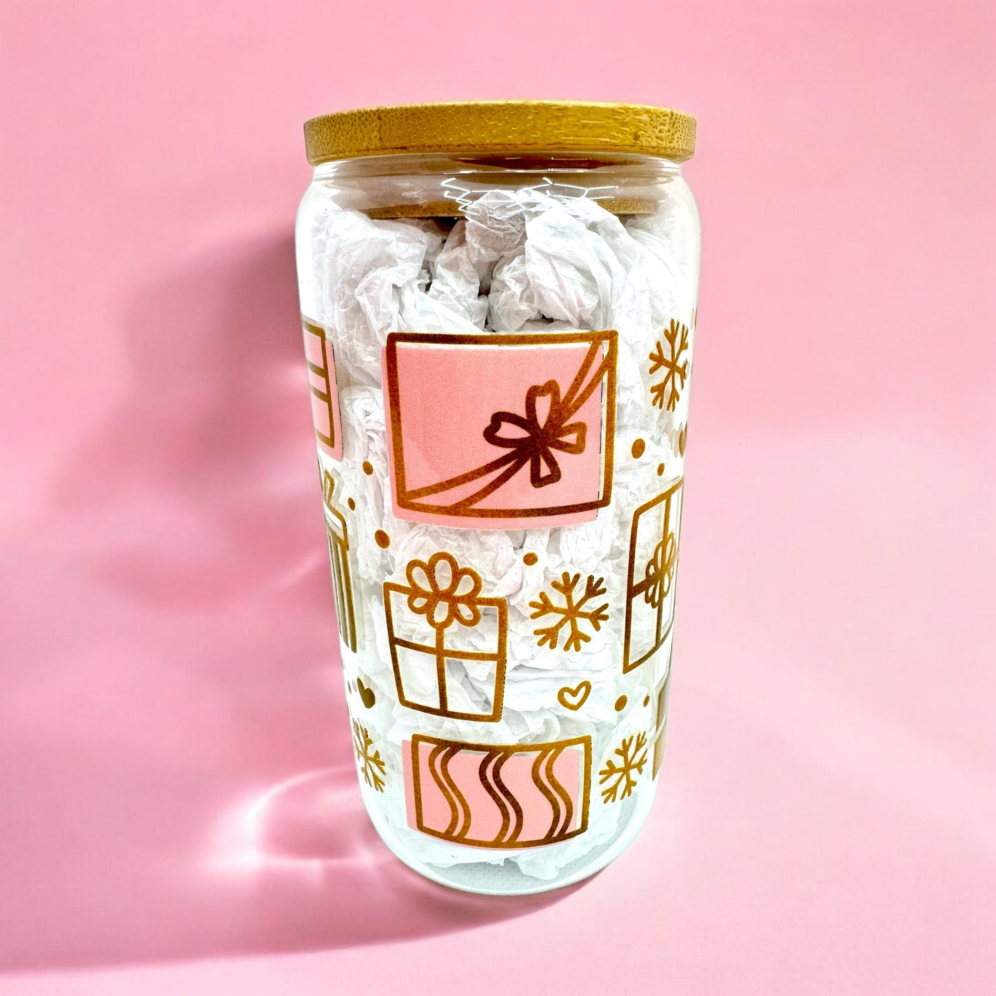 ✨ Golden Gift Magic Glass Cup – 16oz