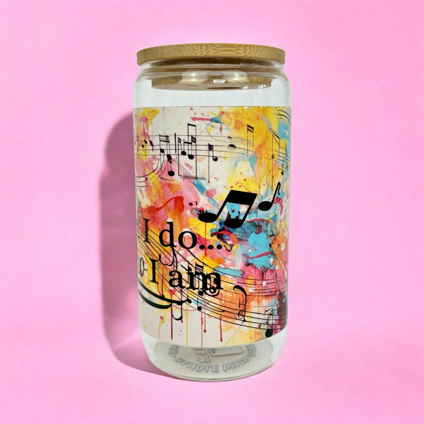 Music is who I'am 16oz (455ml) Iced Coffee Glass Cup