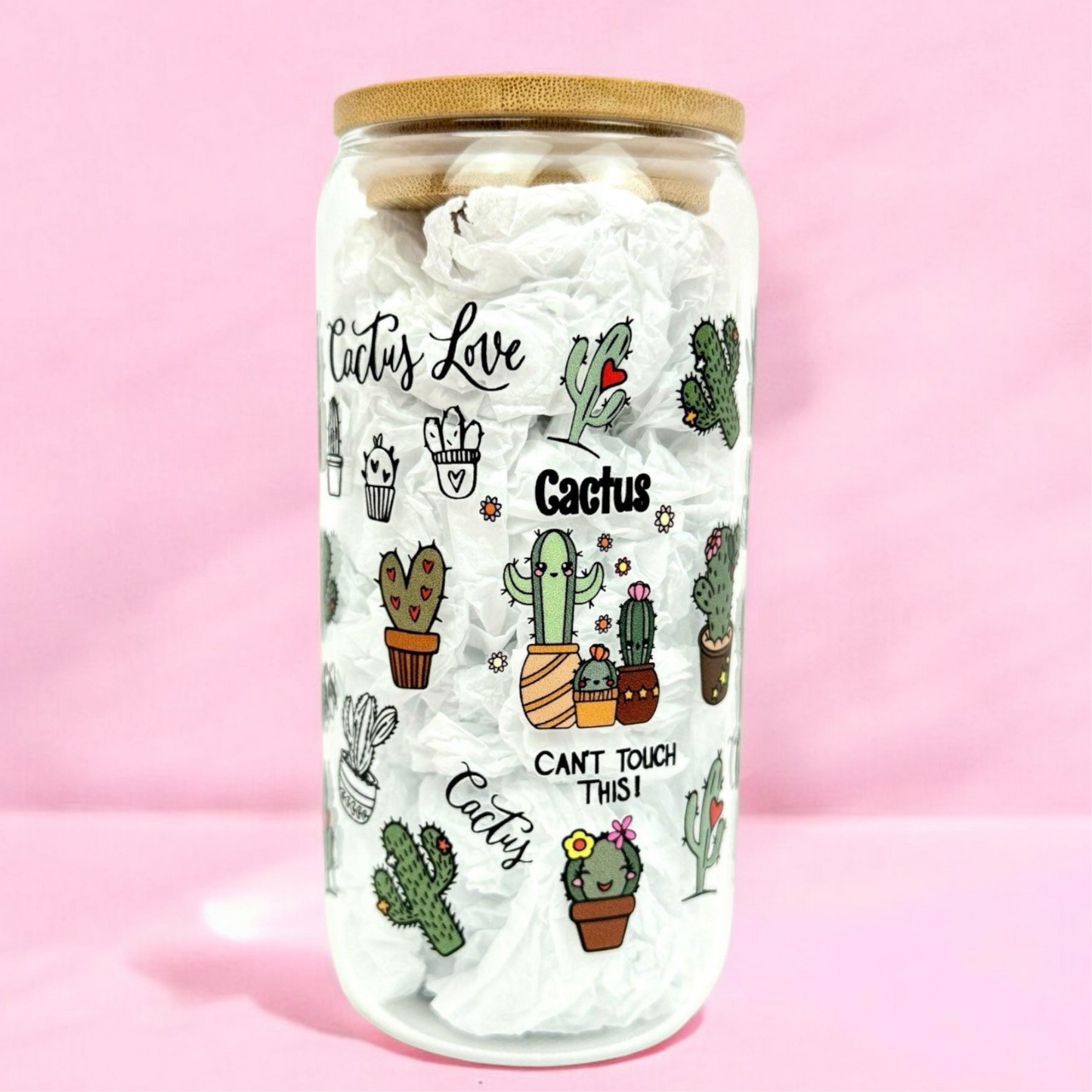 Cactus Love 16oz (455ml) Iced Coffee Glass Cup