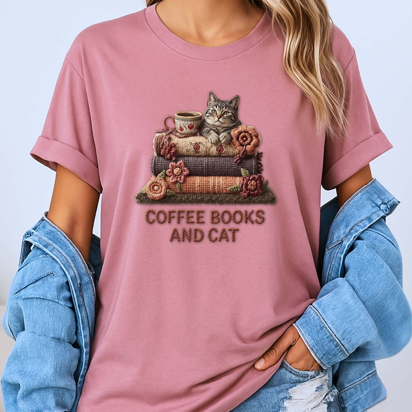 🧶✨ Coffee, Books & Cat Cozy🐱📚
100% Organic Cotton T-Shirt