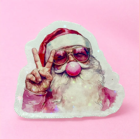 🎅 Cool Santa Holographic Sticker ✌️✨