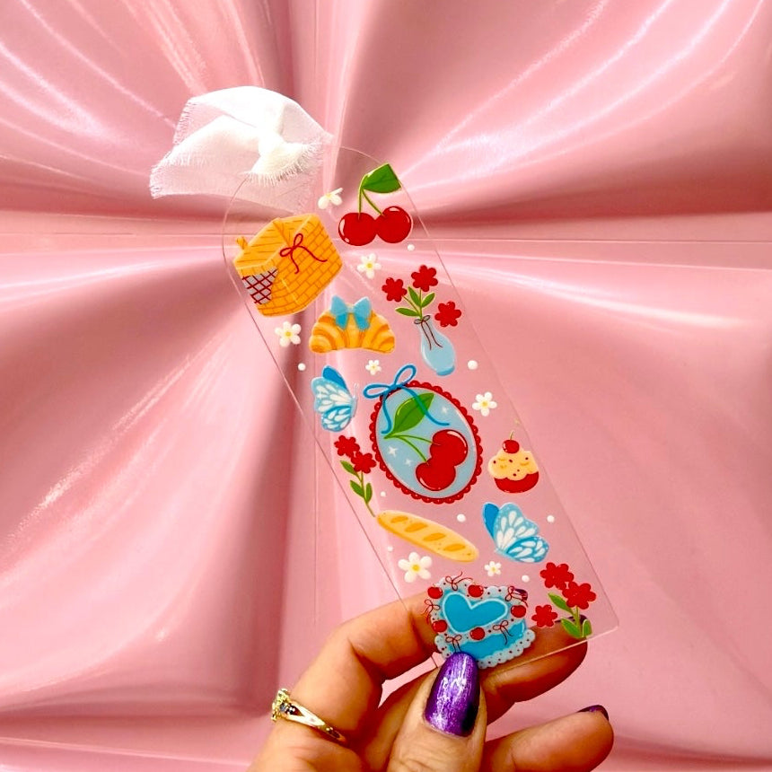 🍒 Cherry Picnic Acrylic Bookmark📚
