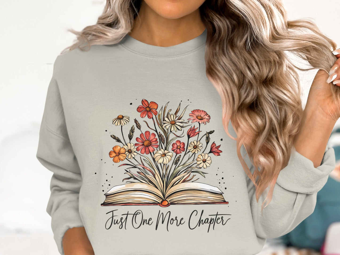 Floral Book Lover Cotton Sweatshirt