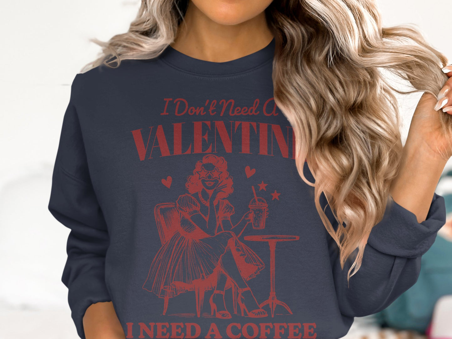 Coffee Over Cupid - Cotton Sweatshirt