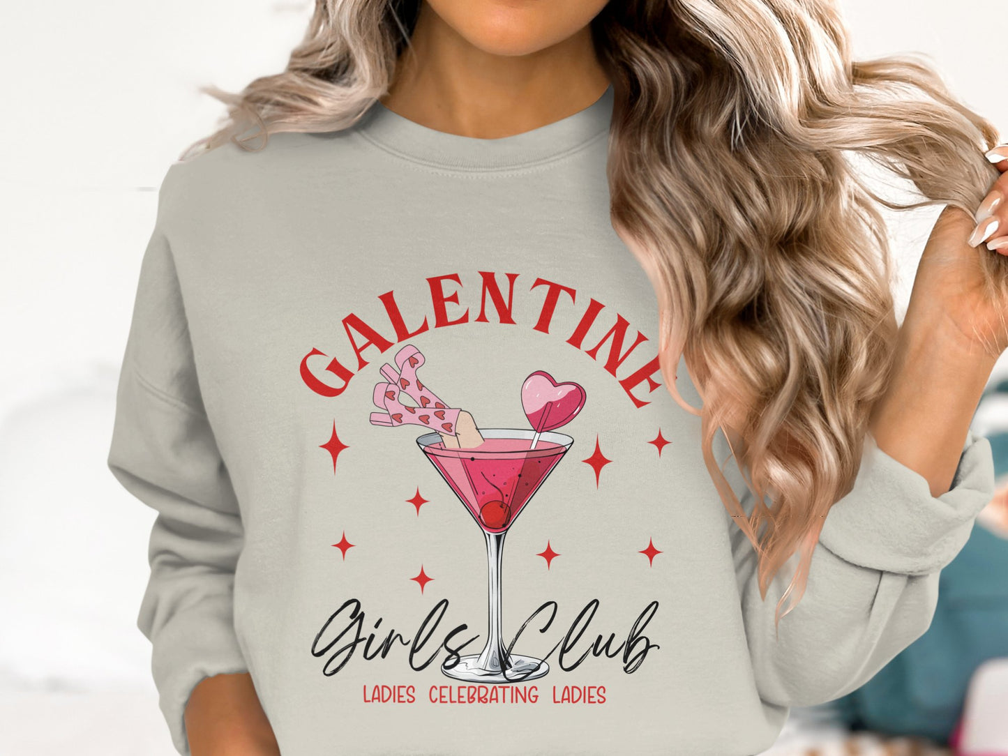 Cheers to Galentine's - Cotton Sweatshirt