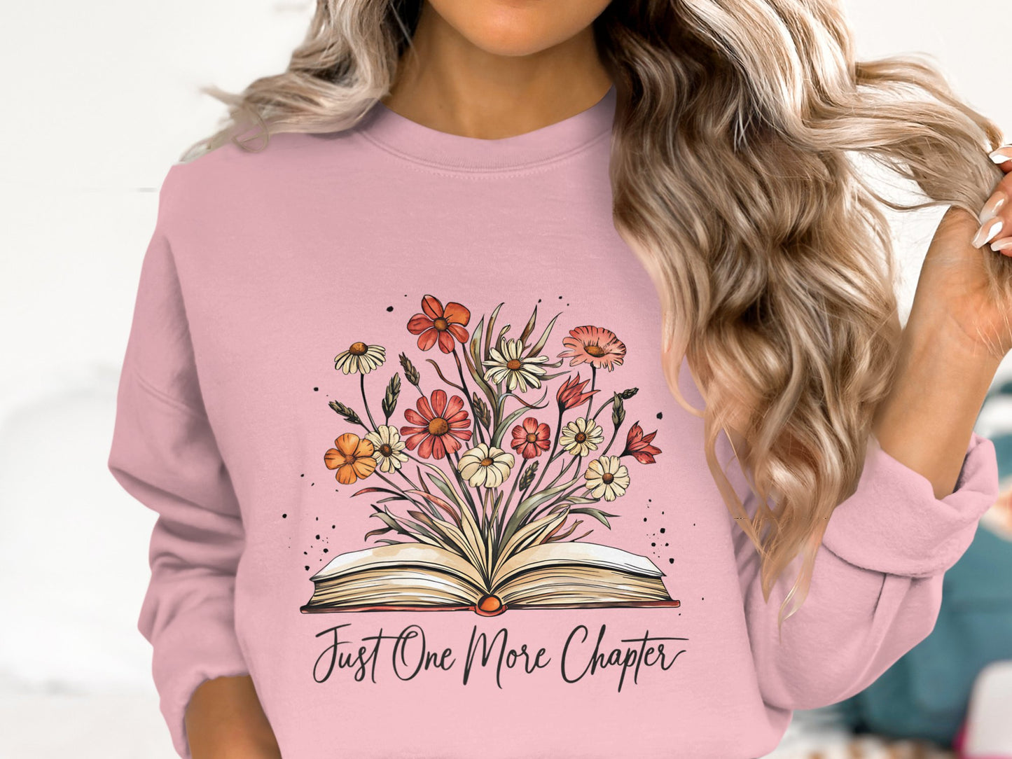 Floral Book Lover Cotton Sweatshirt