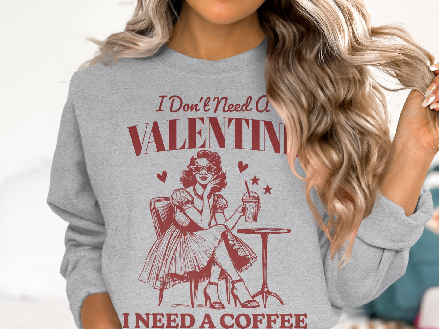 Coffee Over Cupid - Cotton Sweatshirt