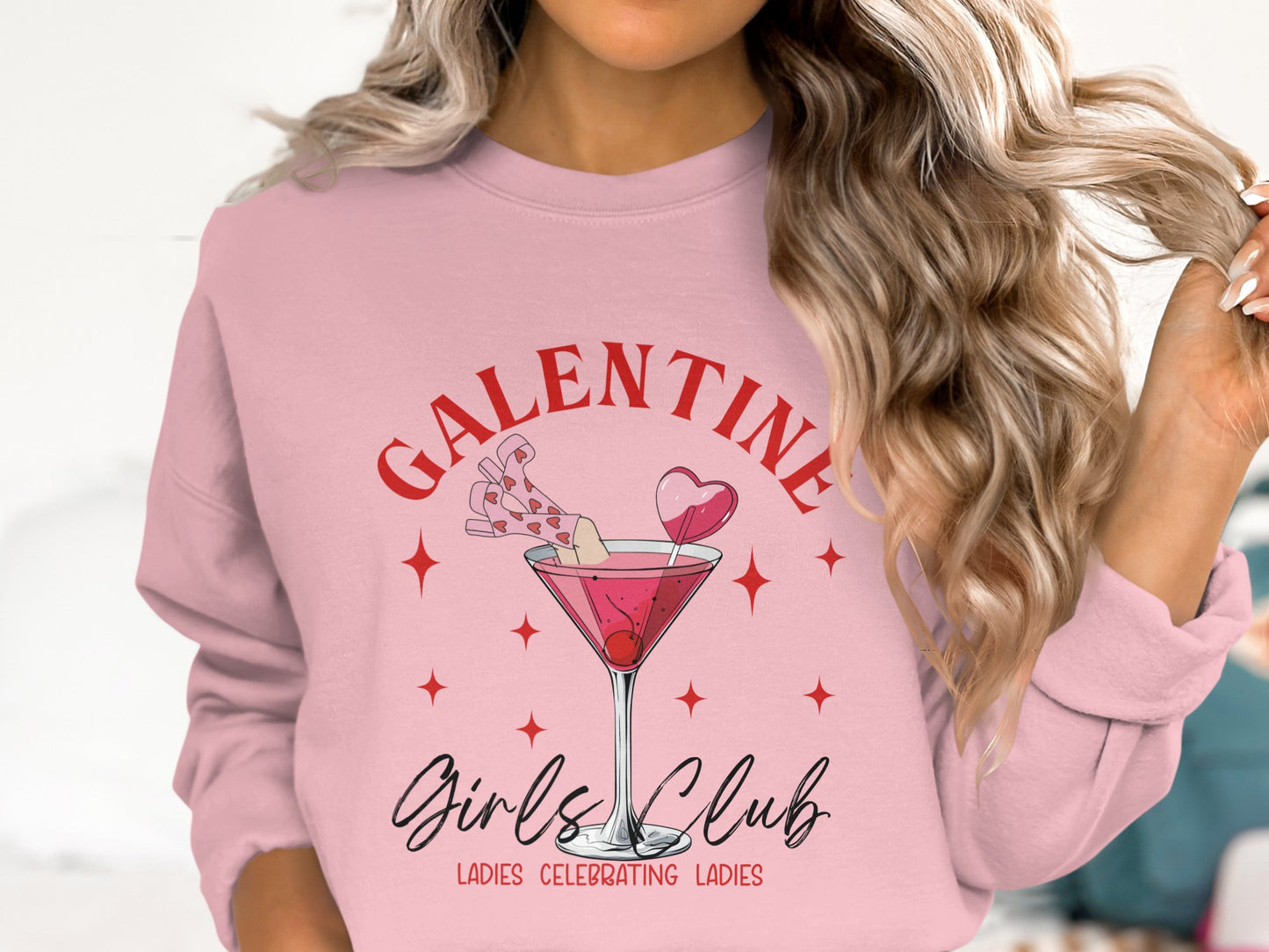 Cheers to Galentine's - Cotton Sweatshirt