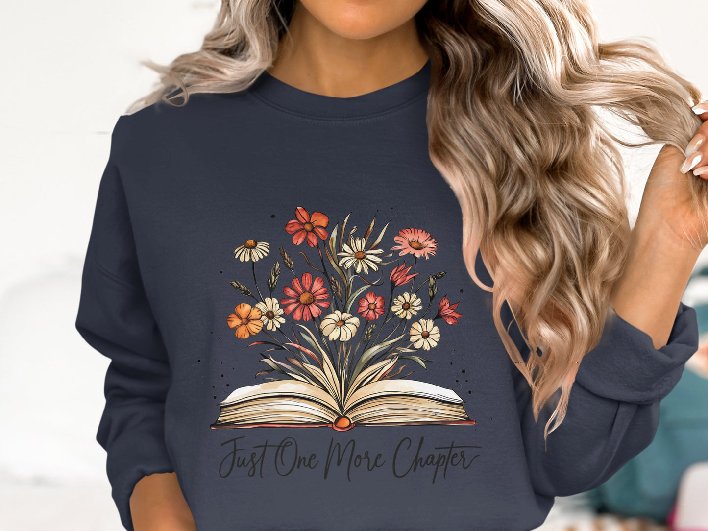 Floral Book Lover Cotton Sweatshirt