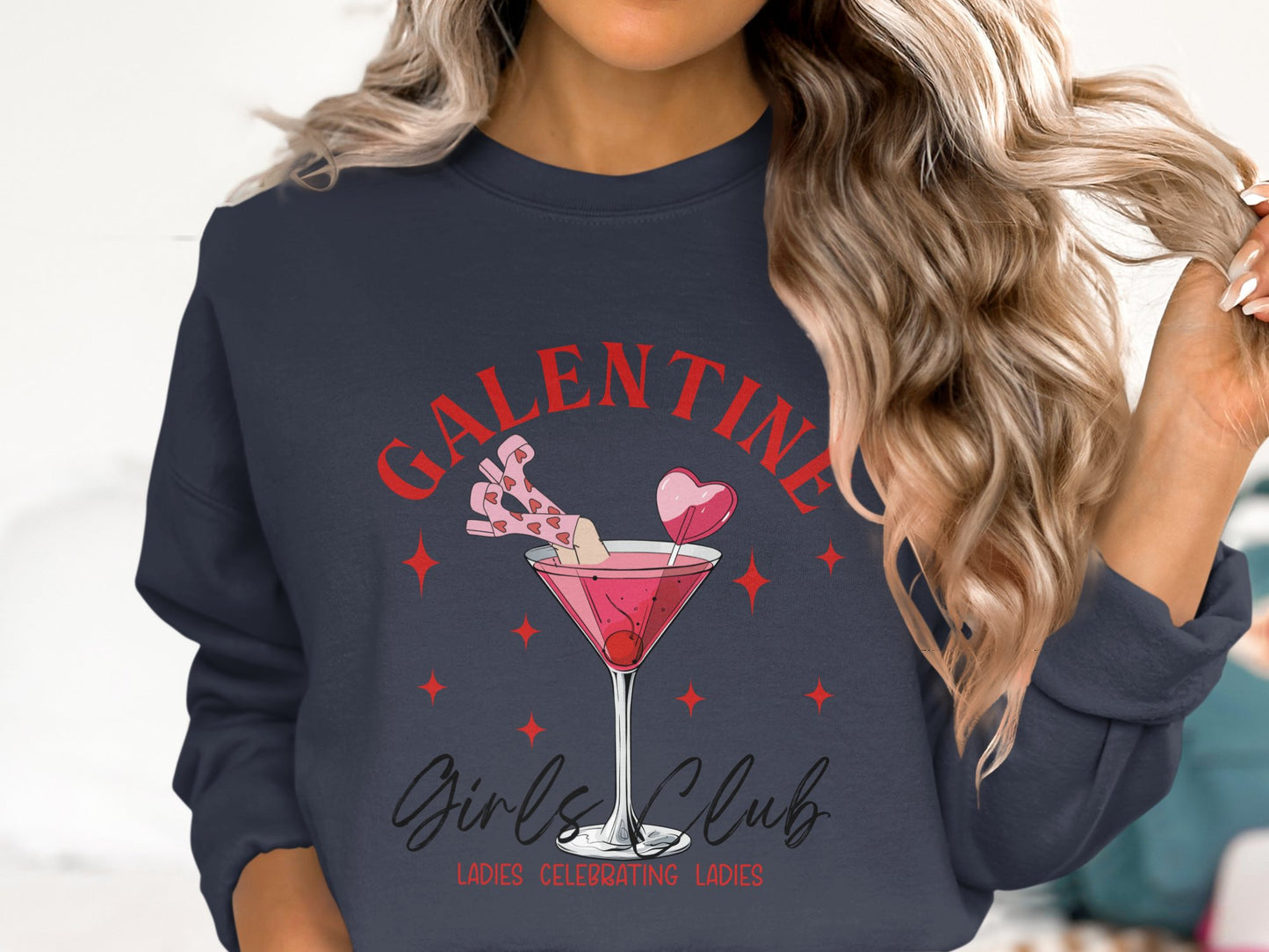Cheers to Galentine's - Cotton Sweatshirt