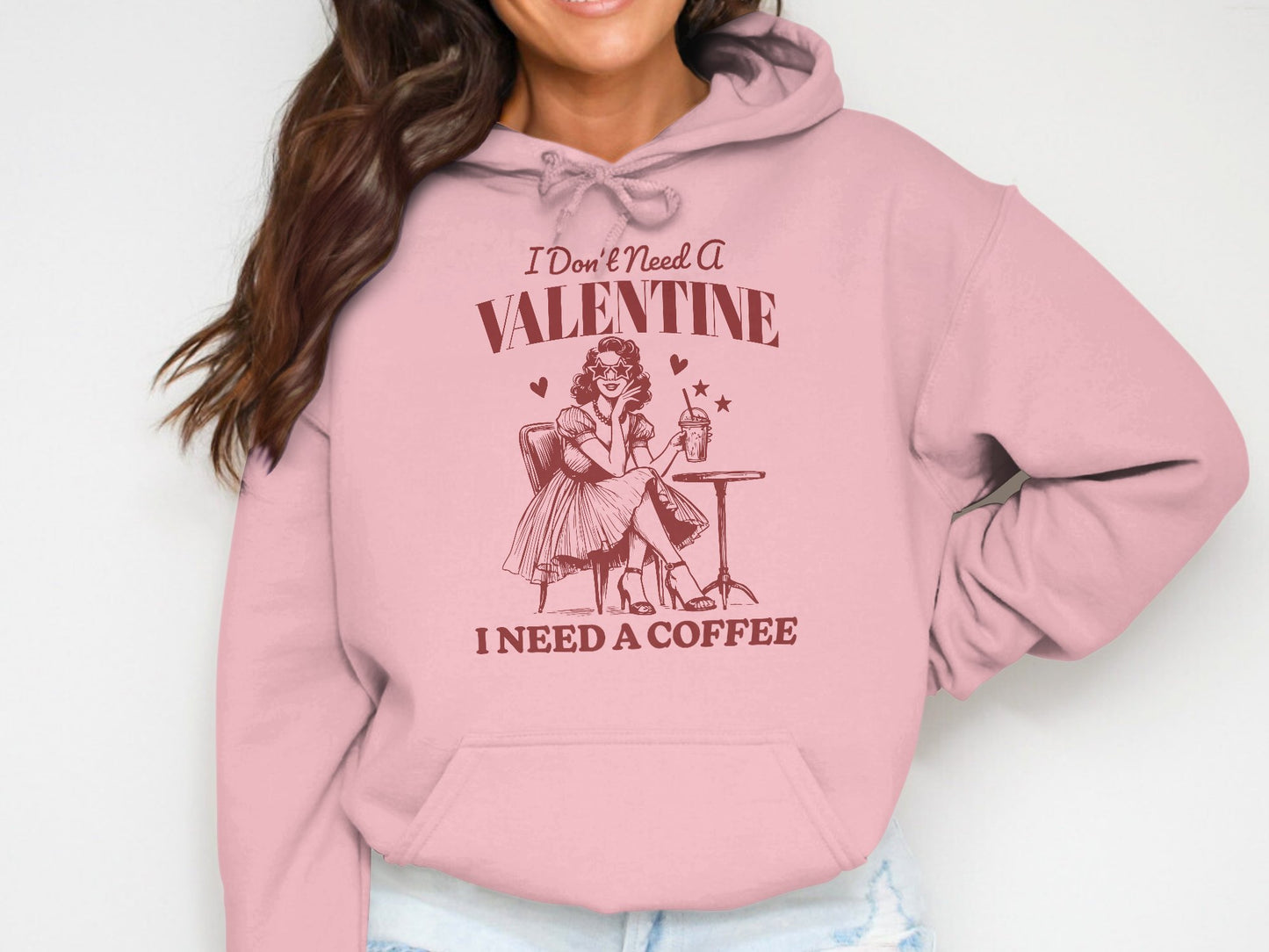 Coffee Over Cupid - Cotton Hoodie