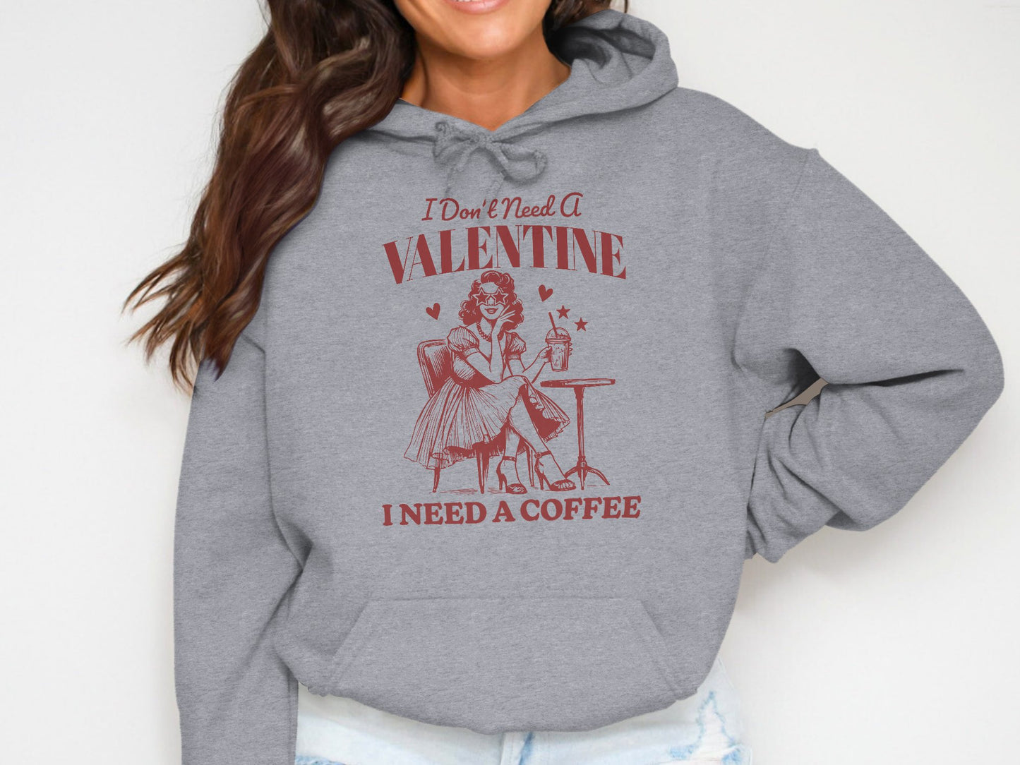Coffee Over Cupid - Cotton Hoodie