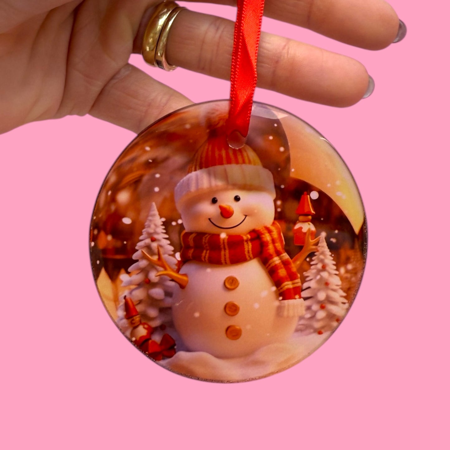 ⛄ Winter Smiles Snowman Glass Ornament ✨❄️