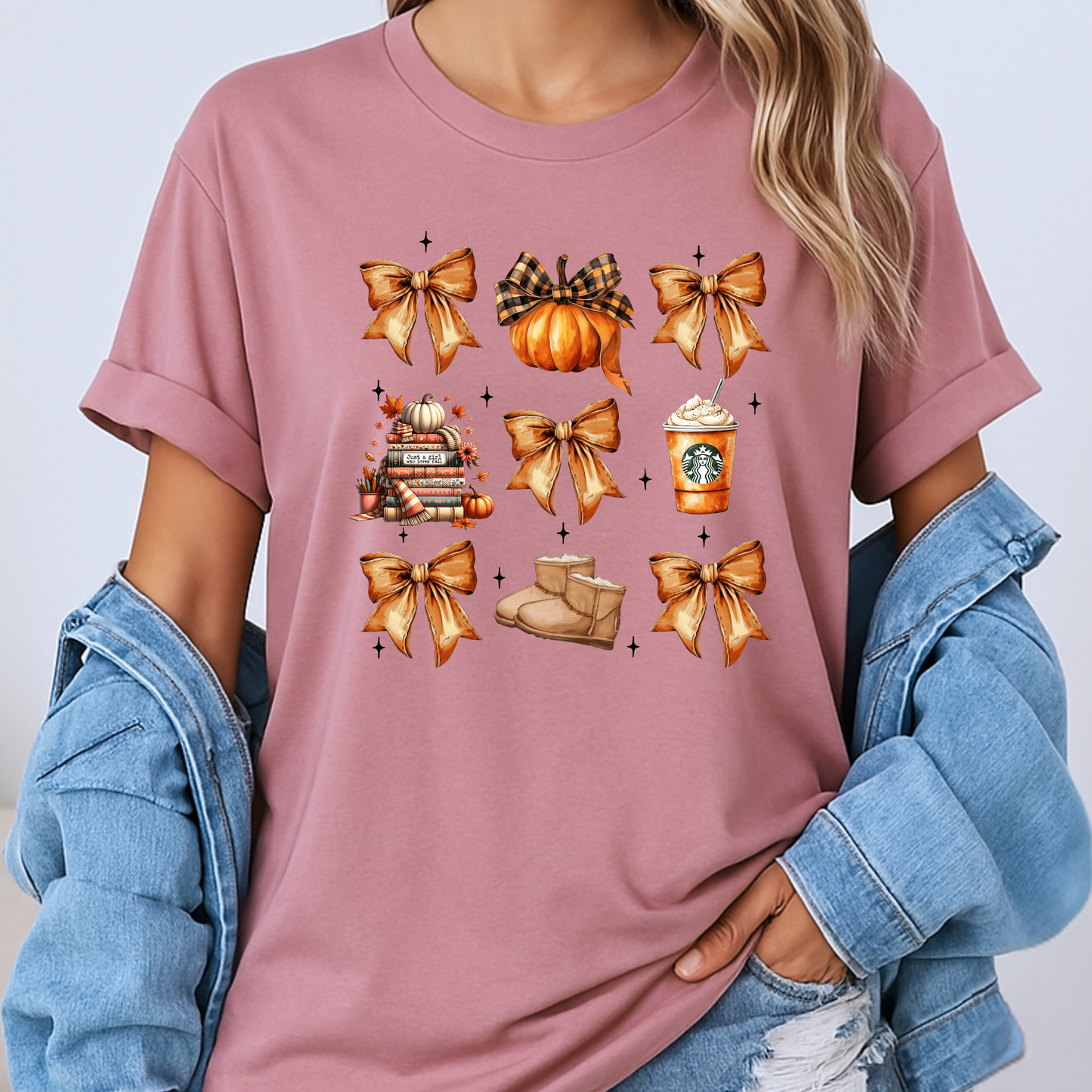 🎀🍂 Pumpkin & Bows Fall Tee 🎃☕ 100% Organic cotton
