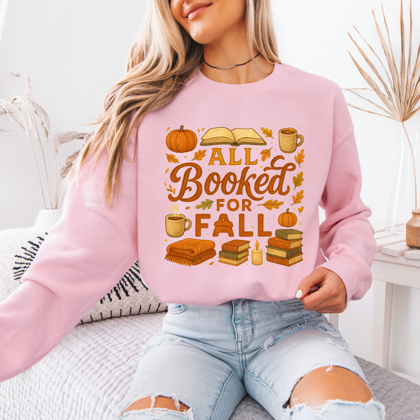 ☕📚 Pumpkin Spice & Books Fall 🎃🍁 Cotton Sweatshirt