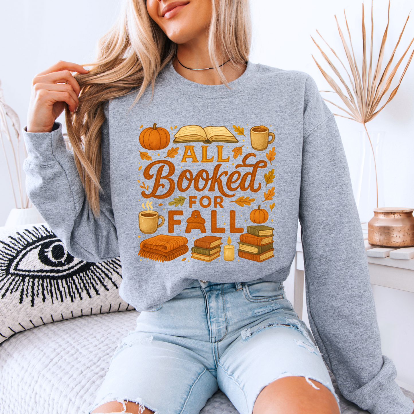 ☕📚 Pumpkin Spice & Books Fall 🎃🍁 Cotton Sweatshirt