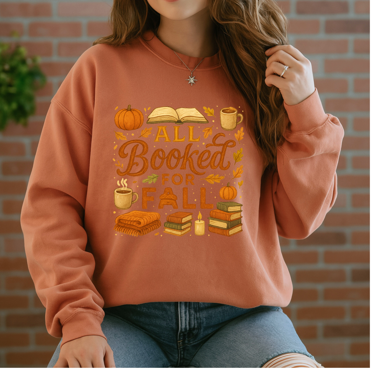 ☕📚 Pumpkin Spice & Books Fall 🎃🍁 Cotton Sweatshirt