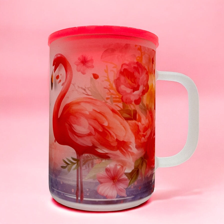 Flamingo Bloom 16oz Frosted Mug 🦩🌺✨