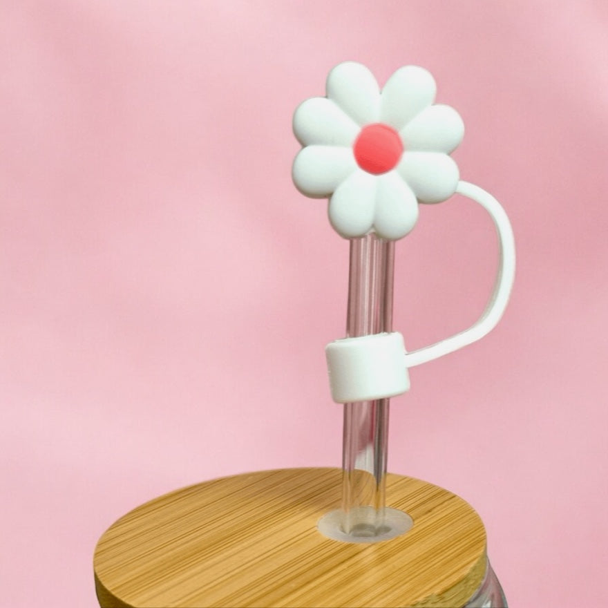 White Daisy Straw Topper