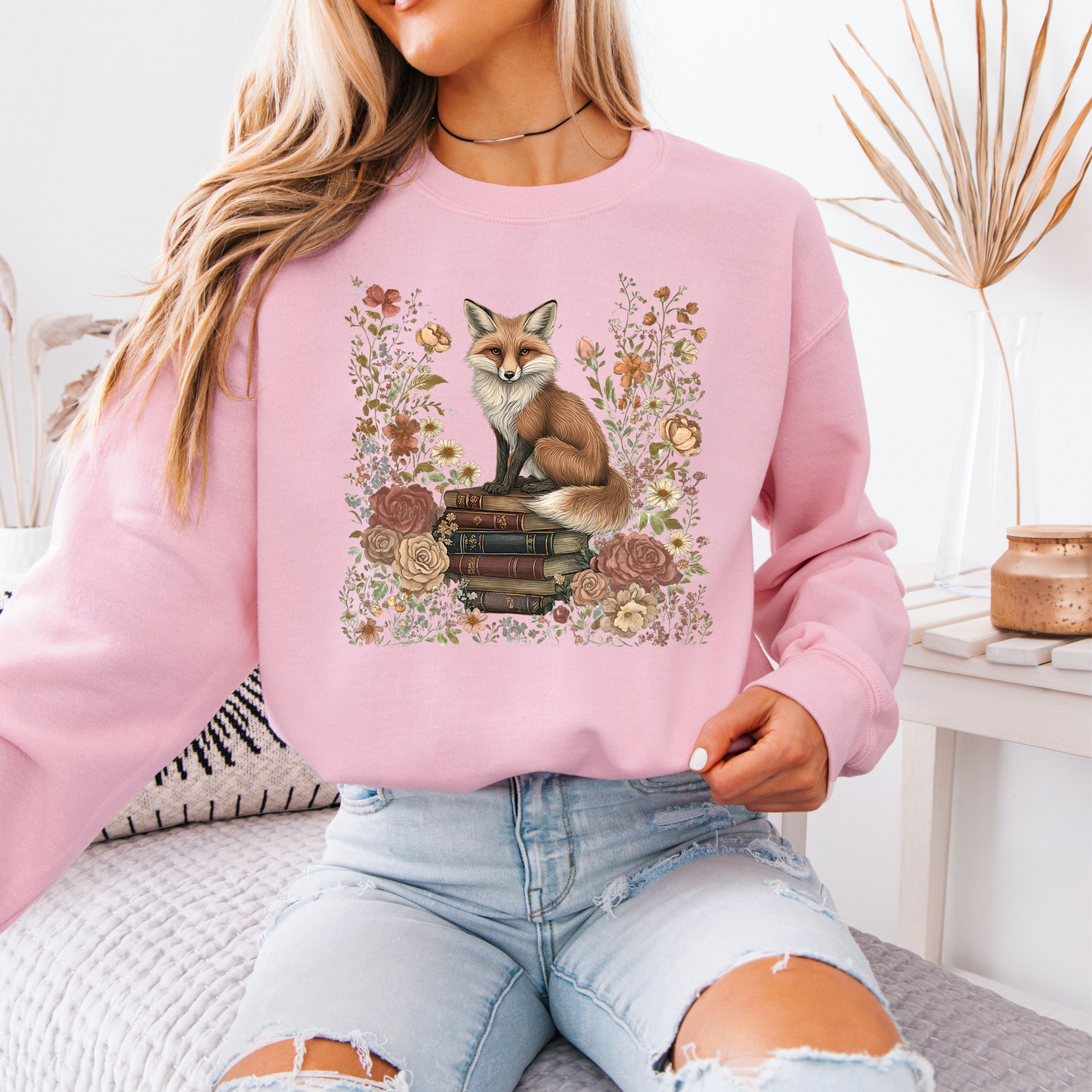 🦊🌹 Bookish Fox Cotton Sweatshirt✨