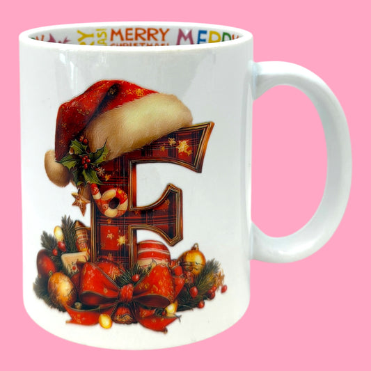 🎅 Festive Initial 11oz Christmas Mug✨