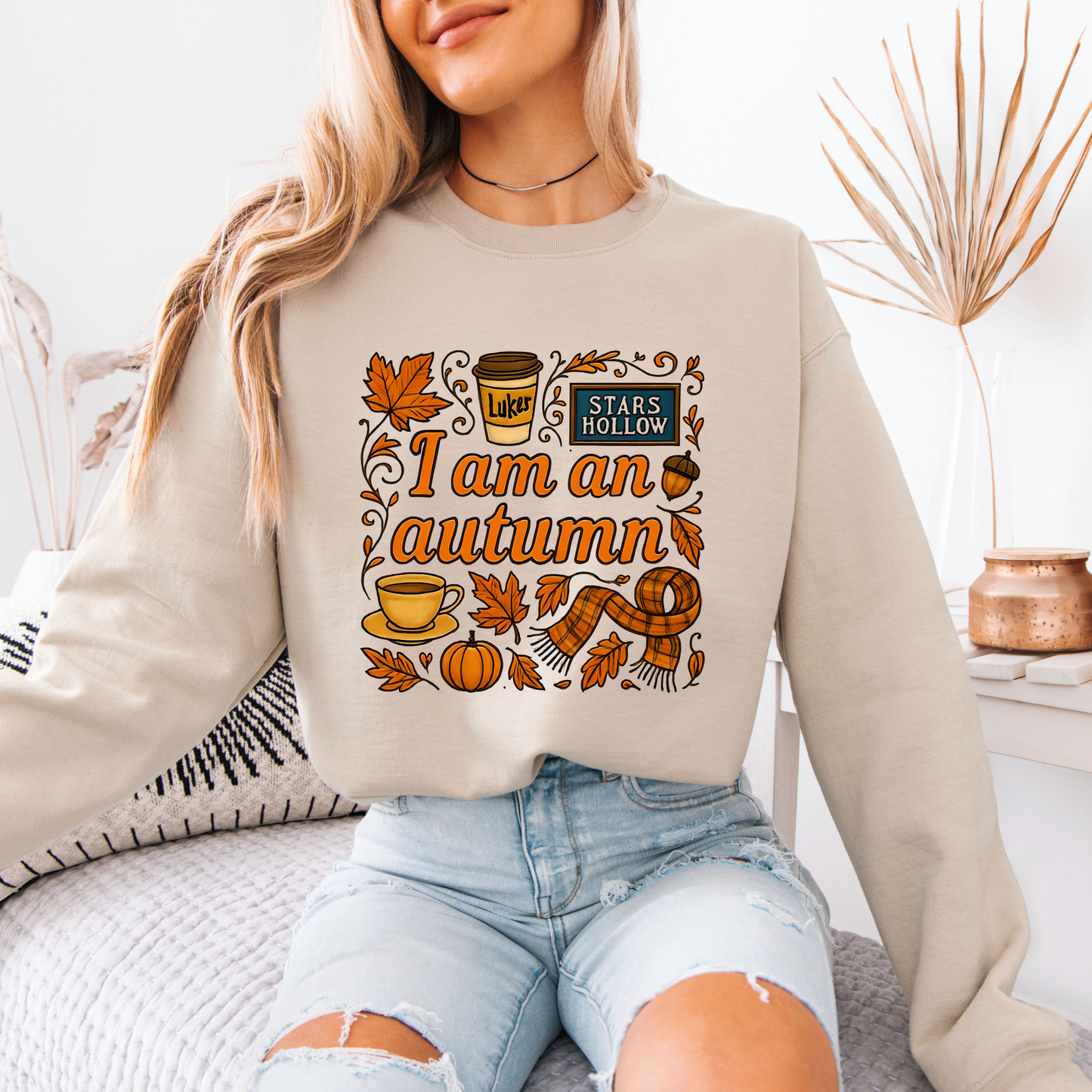 🍁 Autumn Aesthetic Sweatshirt | Pumpkin Spice Season ☕🧡