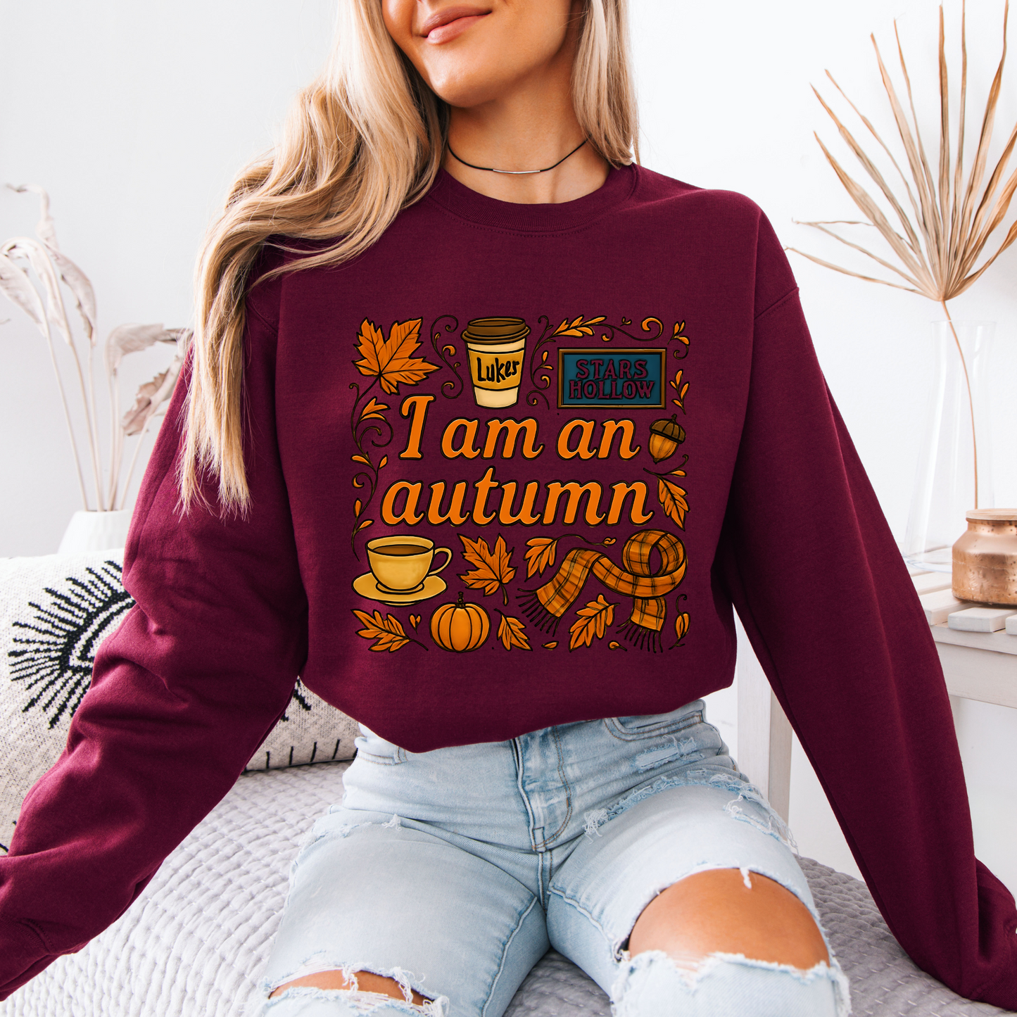 🍁 Autumn Aesthetic Sweatshirt | Pumpkin Spice Season ☕🧡