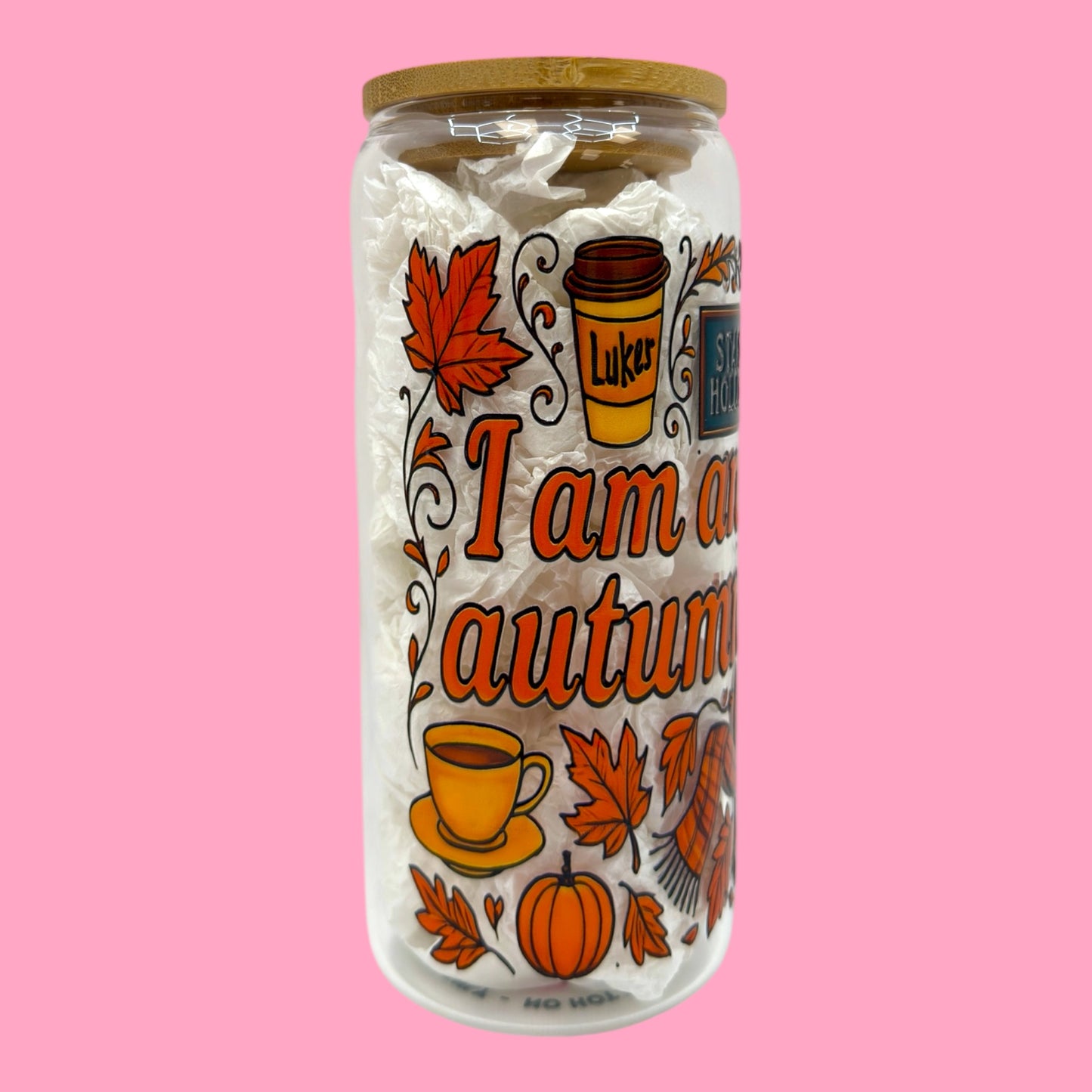 ☕🍂 I Am an Autumn Girl 20oz Glass Cup ✨