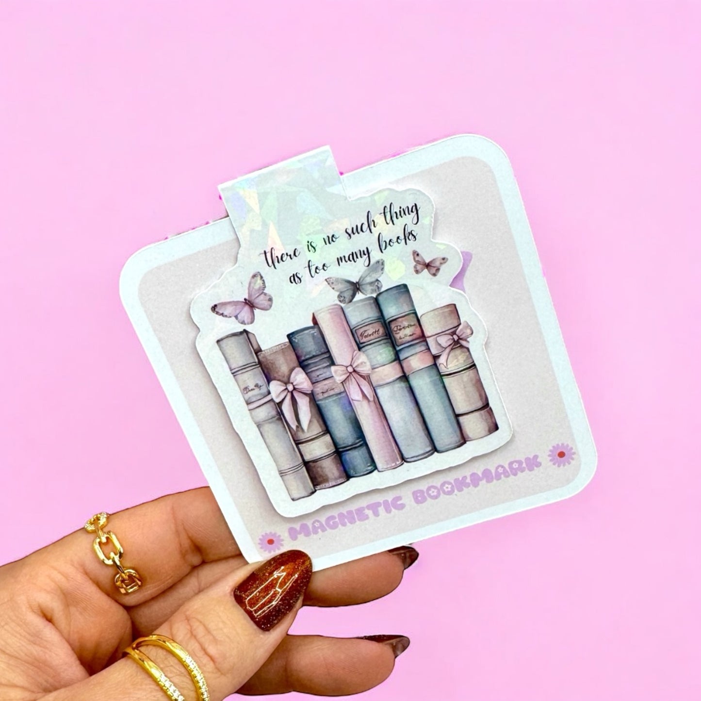 📚There Is No Such Thing as Too Many Books” Magnetic Bookmark✨