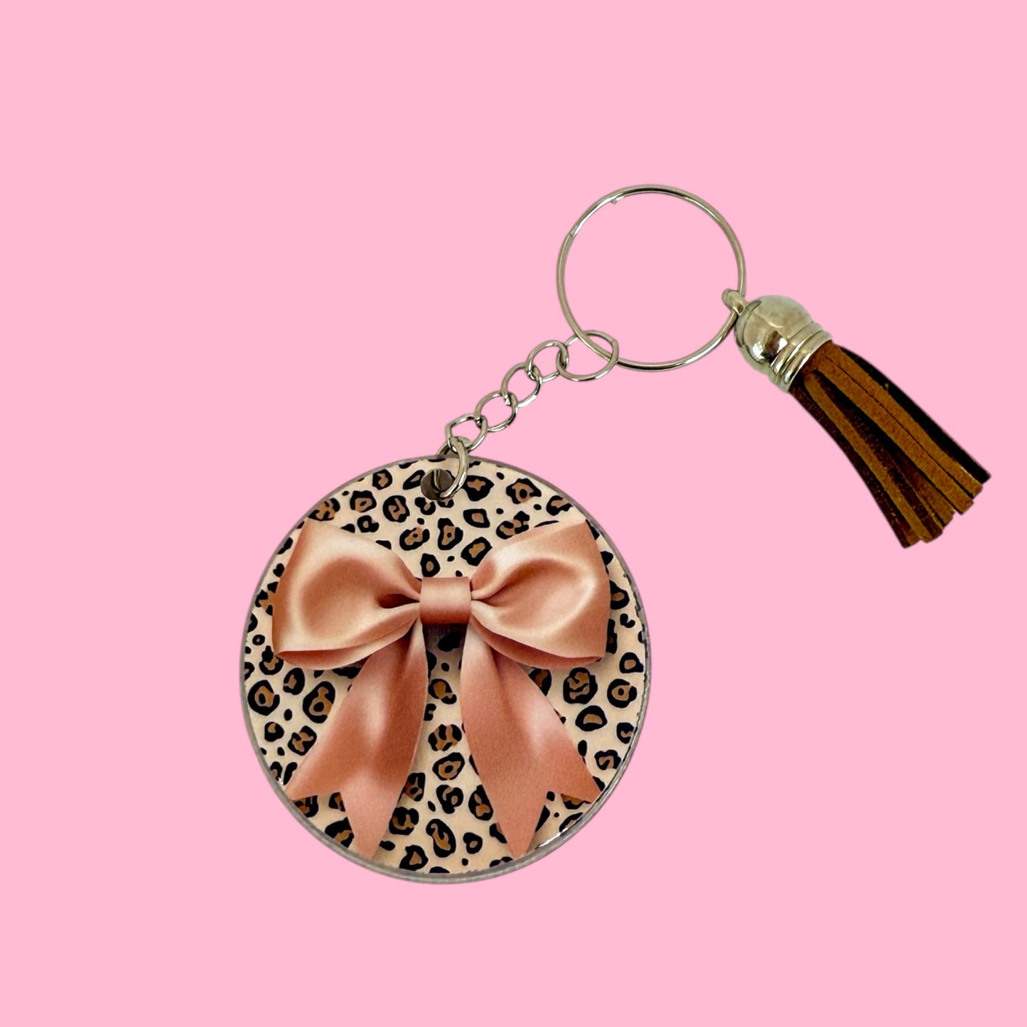 ✨ Leopard Luxe Acrylic Keyring 💖🖤