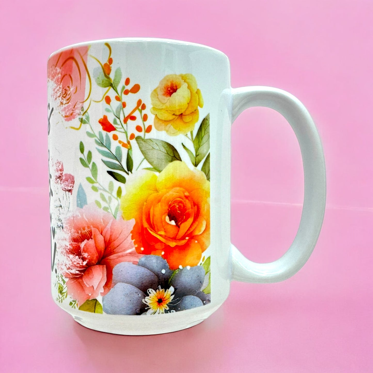 🌸She Is Mom – Floral 15oz Mug🌸