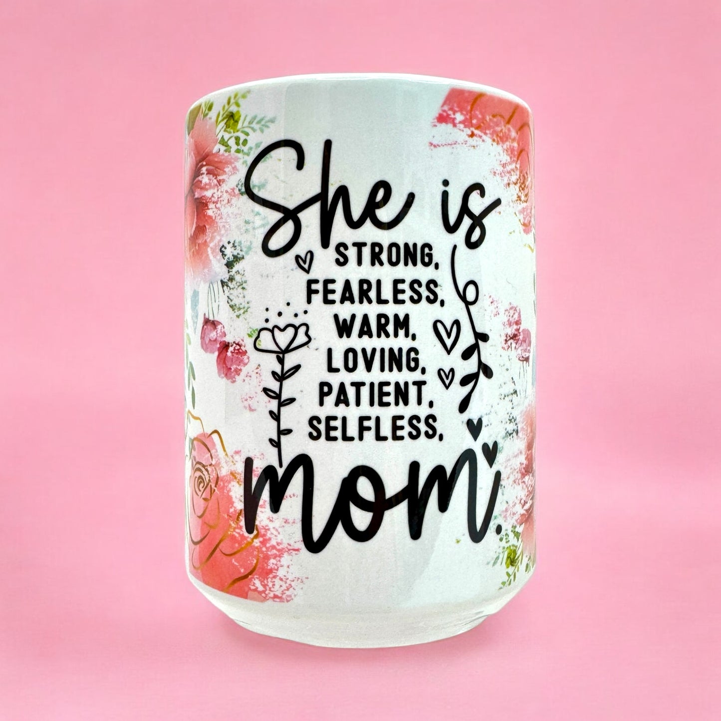 🌸She Is Mom – Floral 15oz Mug🌸