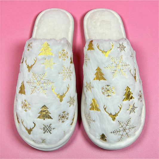 ✨Luxury Gold Christmas Slippers 🎄💫