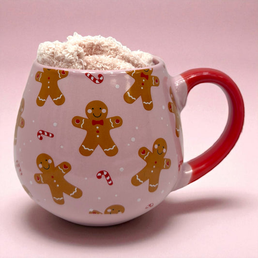 Gingerbread Cozy 15oz Mug & Socks Gift Set 🎄☕🧦