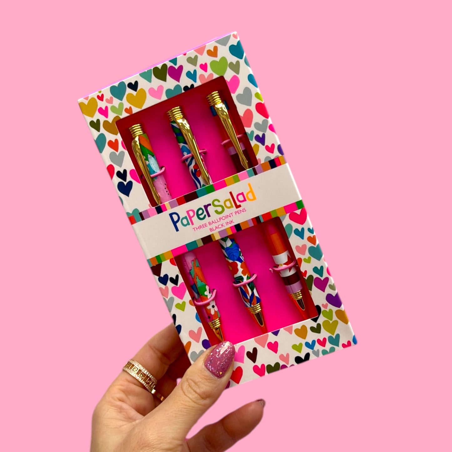 💖✨ Colourful Hearts Ballpoint Pen Set Cute Stationery Gift ✨💖