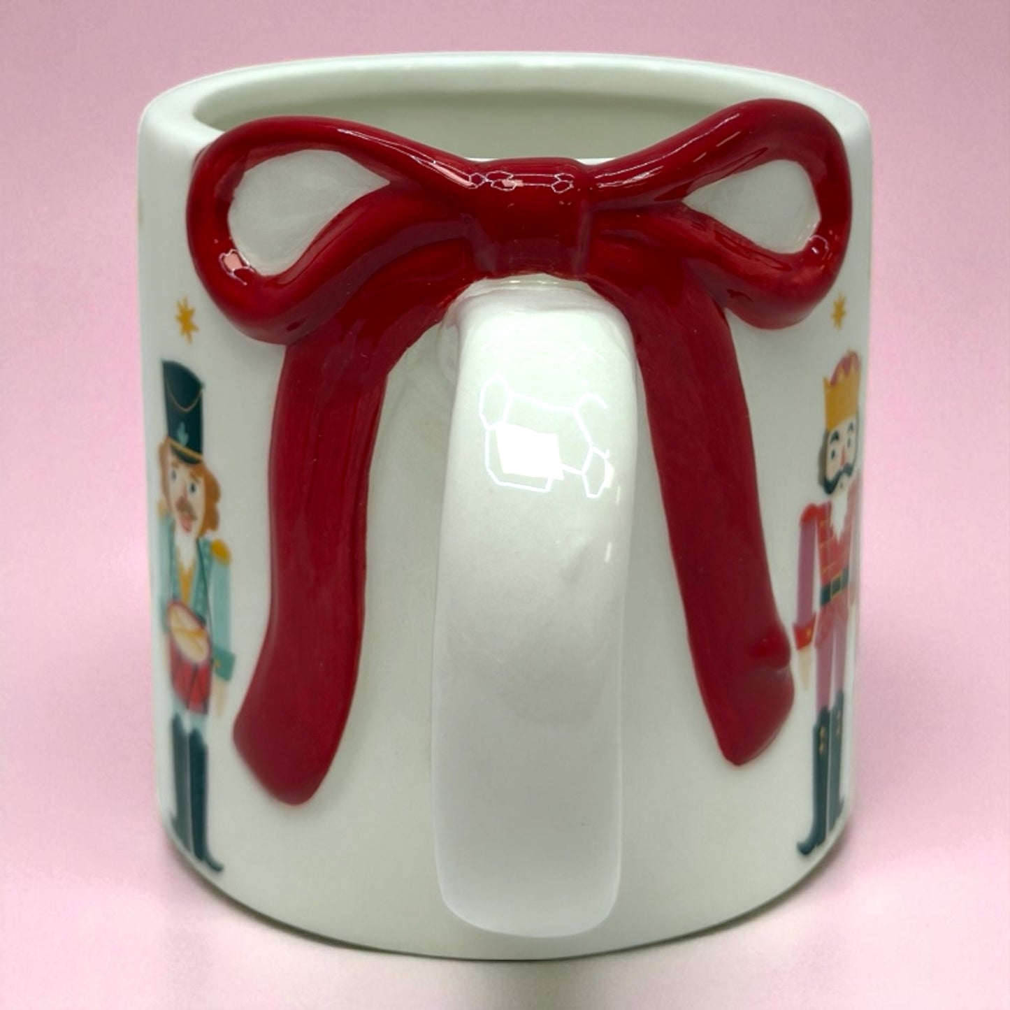 🎁 Nutcracker Christmas 15oz Mug with 3D Bow Handle 🎄✨