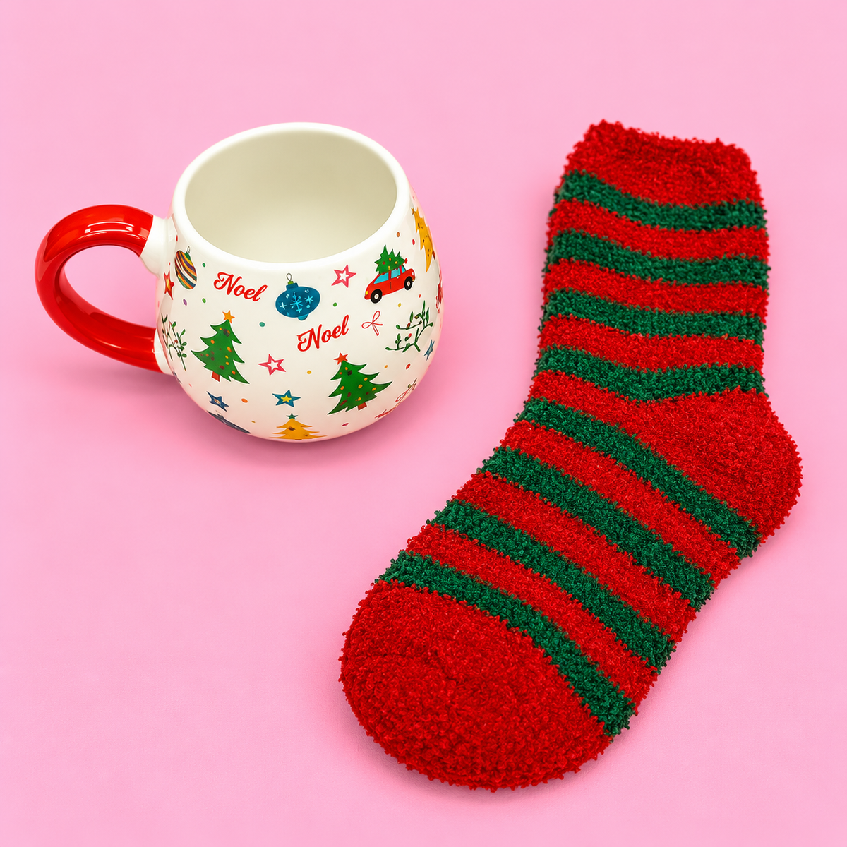 🎄🧦 Holly Jolly Christmas Mug & Cosy Socks Gift Set 17oz❤️✨