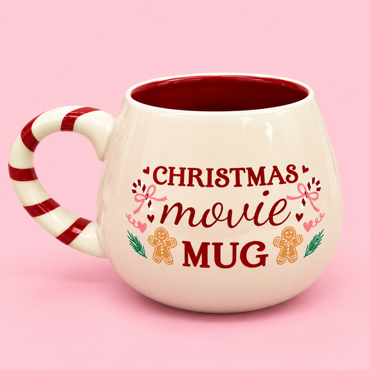 🎄🍿 Christmas Movie Ceramic Mug 17oz ❤️✨