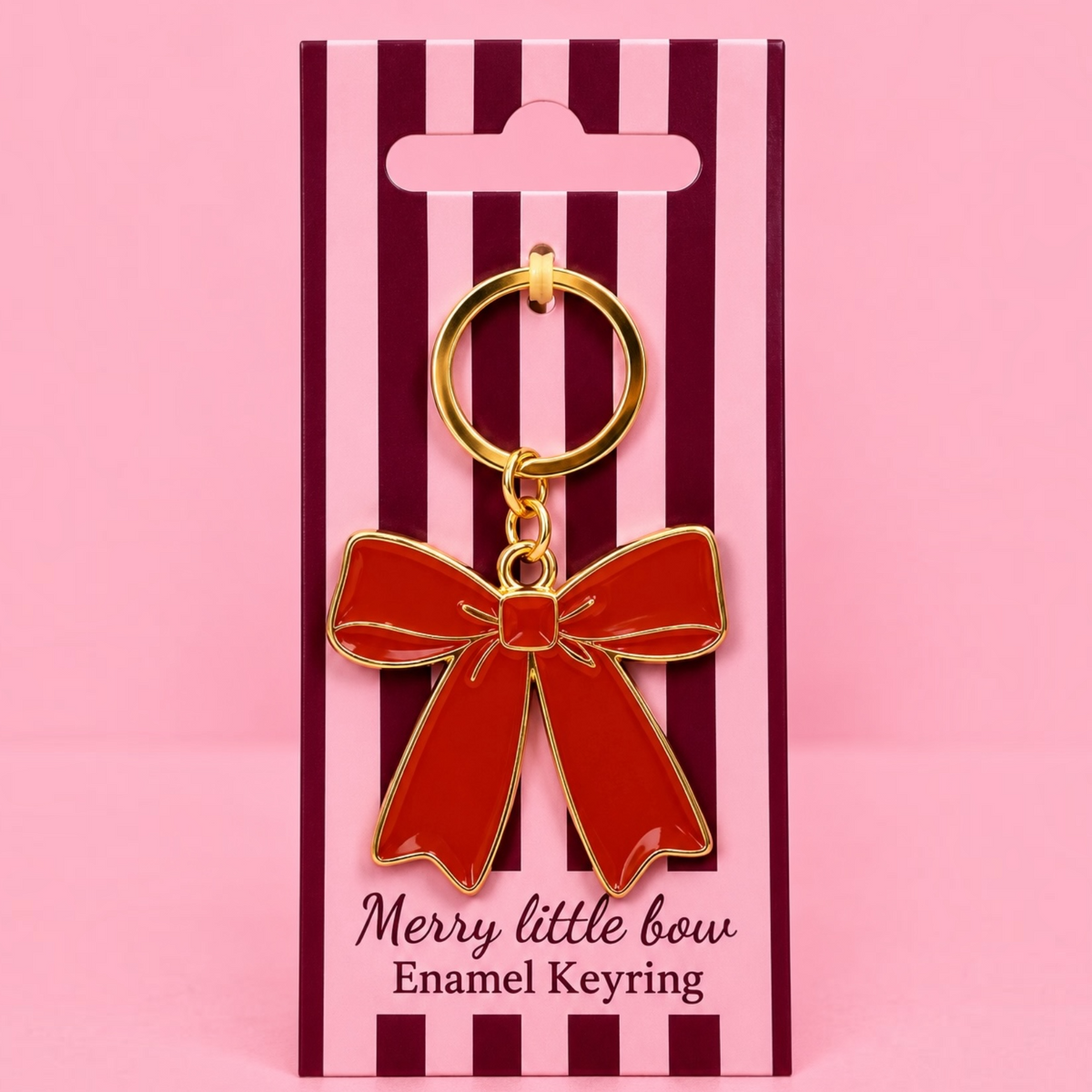 🎀 Merry Little Bow Enamel Keyring ❤️