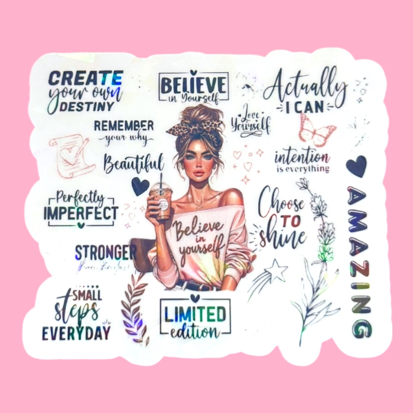 ✨ Believe in Yourself Motivation Sticker 💖☕️
