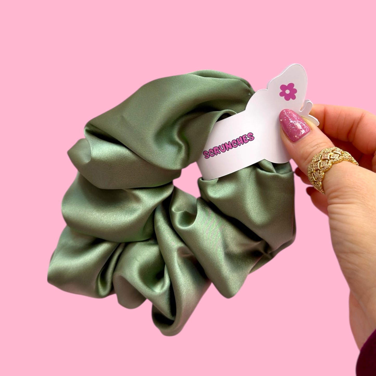 ✨ Extra Large Silky Scrunchie, Sage Green Luxe 💚