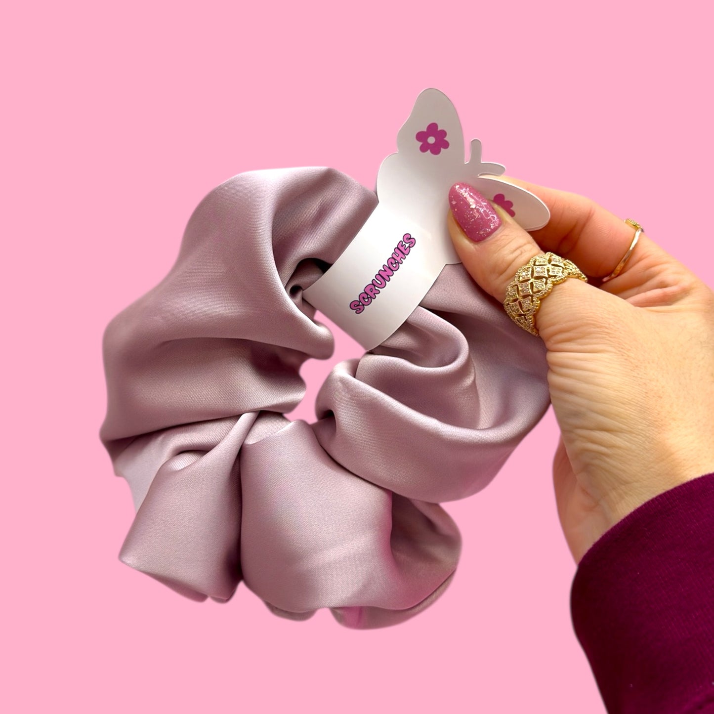 🎀 Extra Large Silky Scrunchie, Blush Pink Luxe ✨