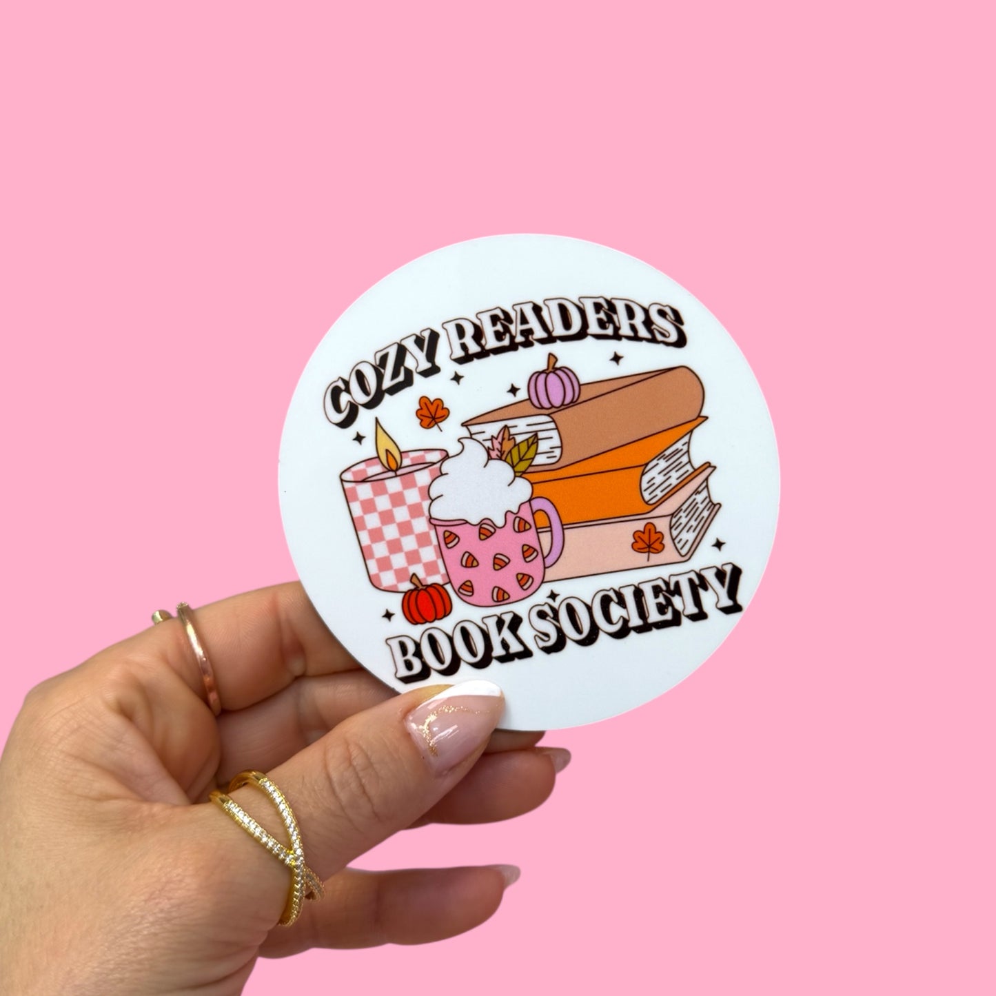 📚 Cozy Readers Book Society Coaster 🕯️🍂