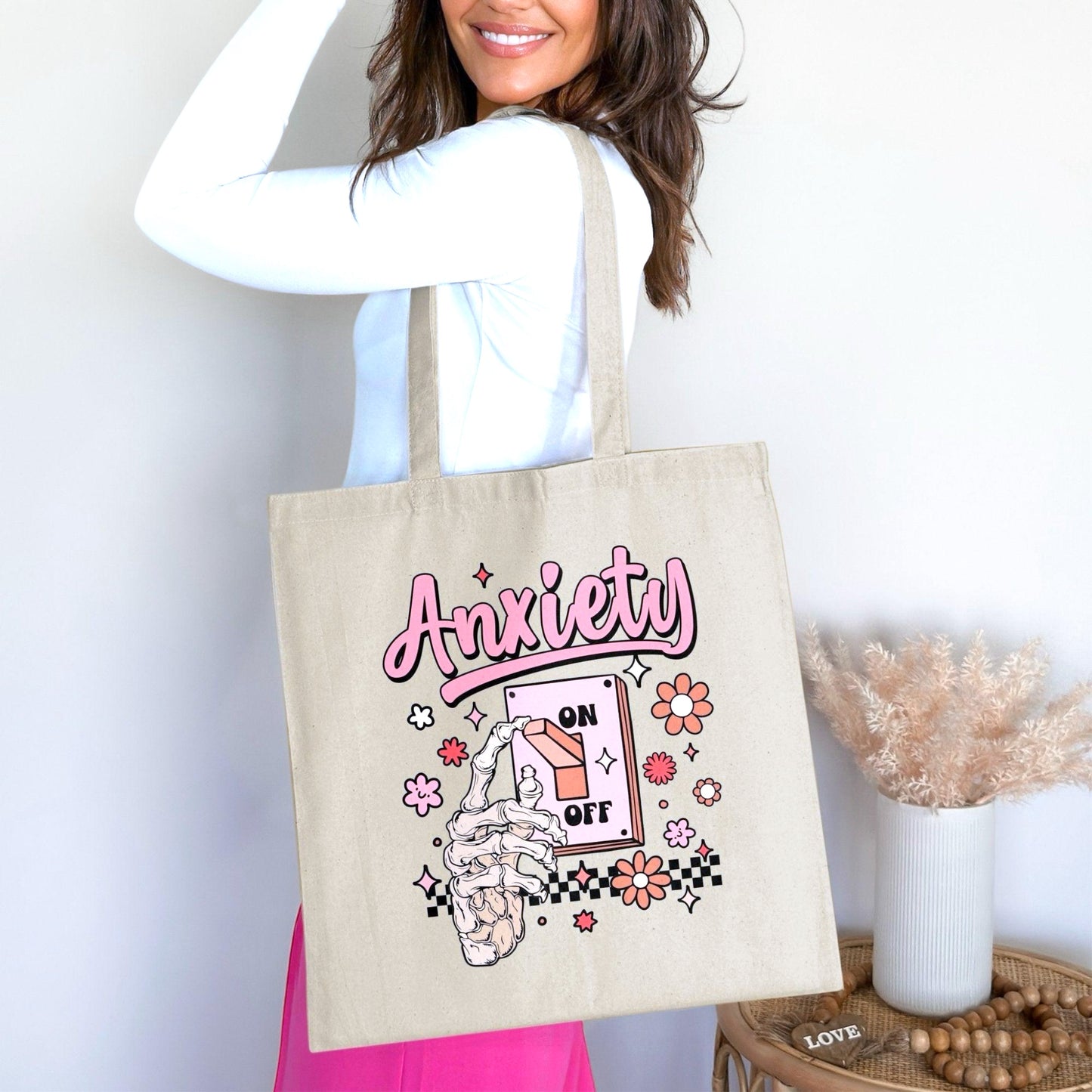 💖Anxiety Switch Tote Bag 100% Organic Cotton✨